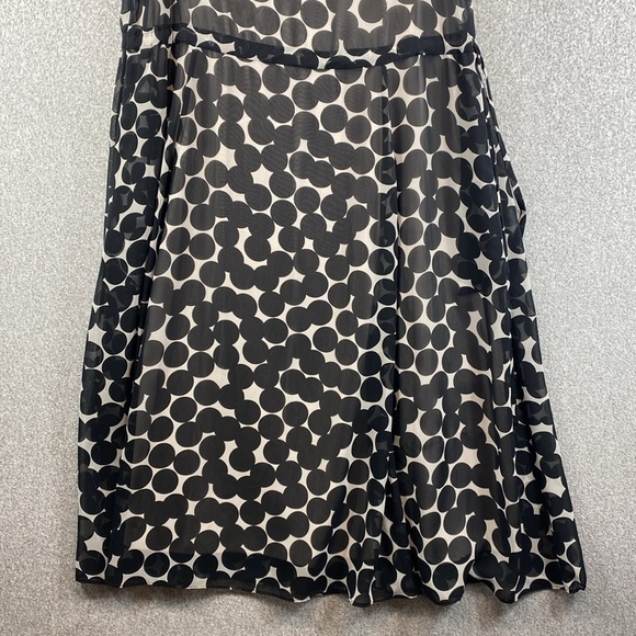 Anne Klein sleeveless maxi dress polka dots chiffon texture cinch waist S - Picture 2 of 14